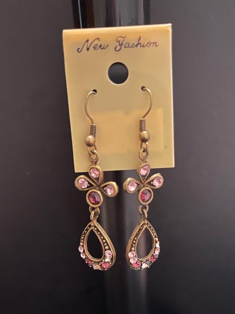 Pink Teardrop Dangle Earrings